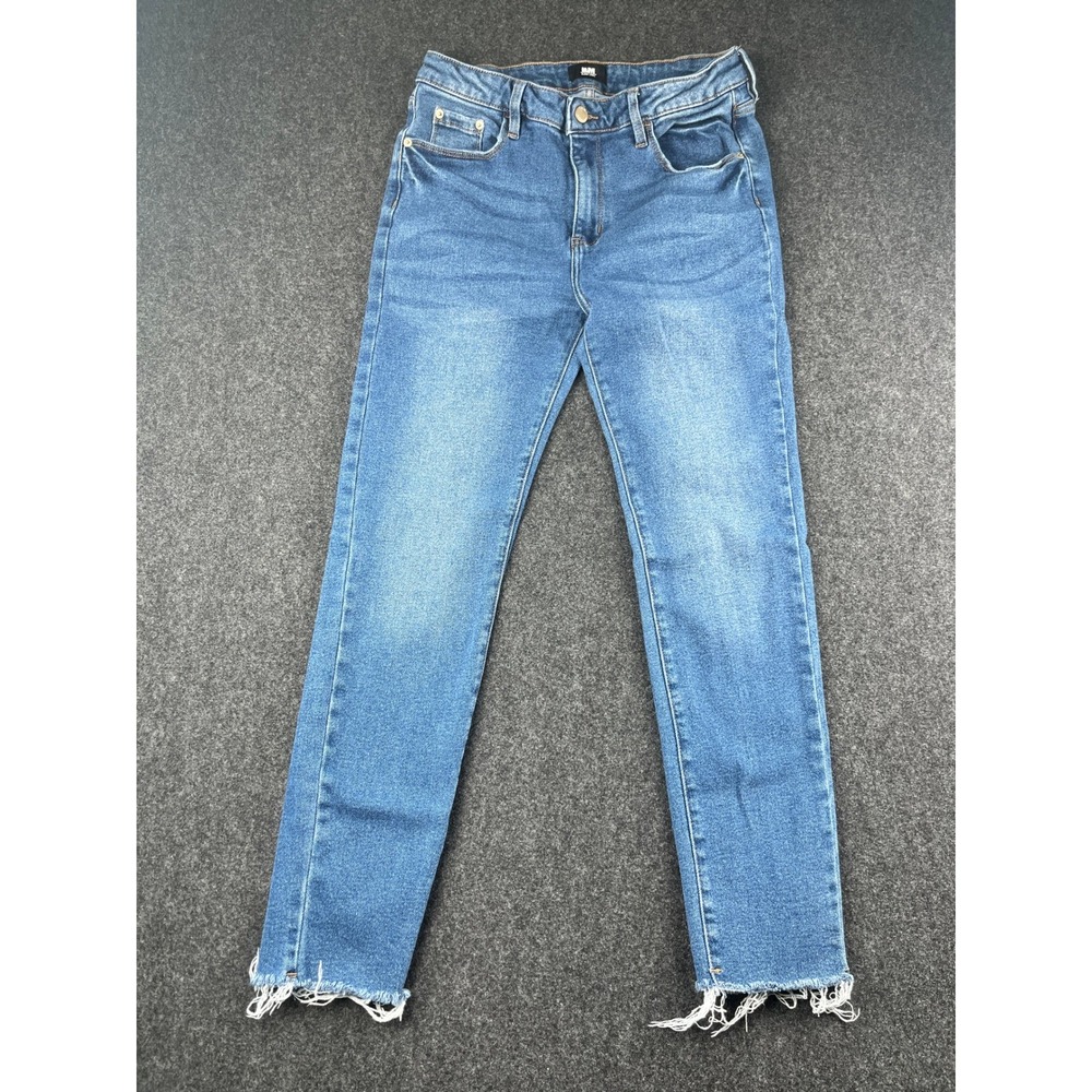 I&M Black Label Women Blue Skinny Jeans Raw Hem Size 13 IB7370MS High Rise
